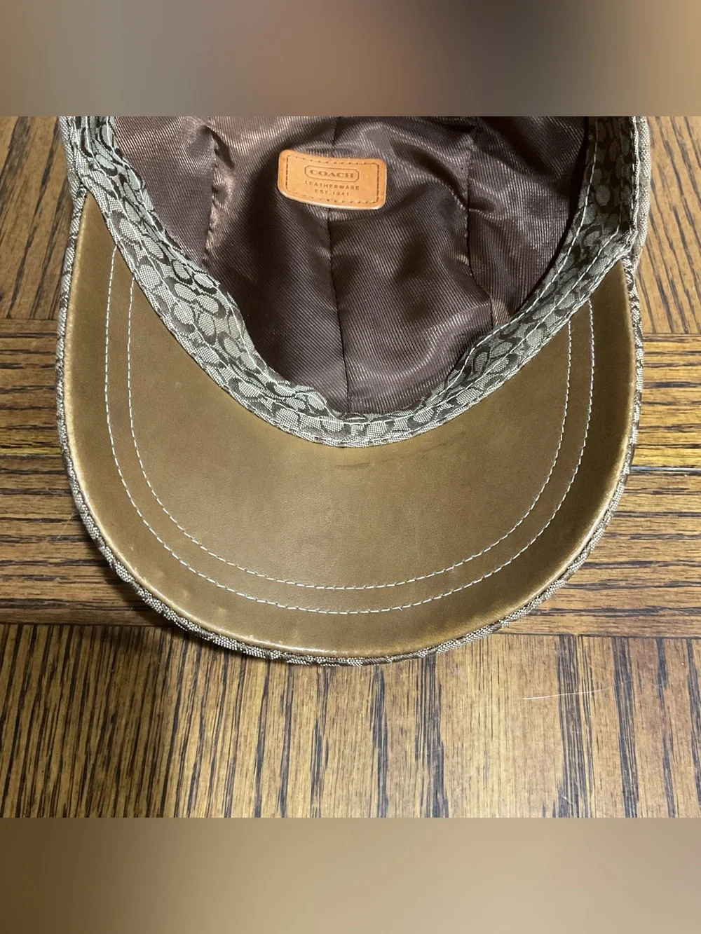 Coach Beige & Brown Signature Canvas Baseball Cap